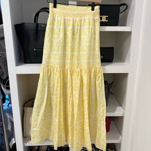 Intermix yellow mini skirt